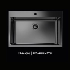 FOSTER - "Quooker-testet" kjøkkenvask med 25MM KANT med diamantmønster til 80cm skap - 770X520x195mm - GUN METAL PVD