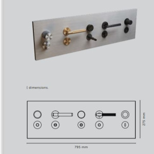 Buster + Punch PANEL DISPLAY - Door Hardware / CROSS + LINEAR lysegrå eik + bordstativ i sort