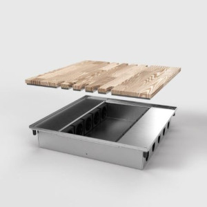 A8810BS-Special Lid-20mm | FIRKANTET - 10 UTTAK | Lokk dybde 20mm - PARKETT/BETONG HELLES I LOKK