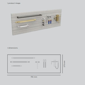Buster + Punch LINEAR håndtak Display i lysegrå eik + bordstativ i sort