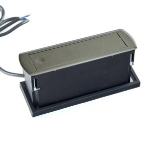 CIZO | 2 STIKK + 2 USB (A+A) | PASSER KUN TIL OVERSKAP / POPDOWN| BLACK CHROME