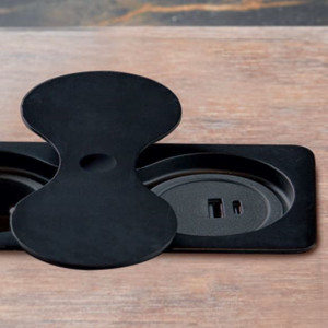 EIGHT SOCKET SQUARE | 1 STIKK + 2 USB (A+C - 15W) | MATT SORT