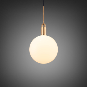 BUSTER + PUNCH | FORKED PENDANT | BRASS | LARGE OPAL GLOBE | ink. forked punch bulb