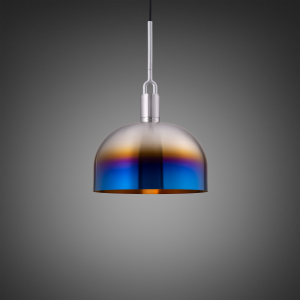 BUSTER + PUNCH | FORKED PENDANT | SHADE | LARGE | BURNT STEEL | ink. puck bulb