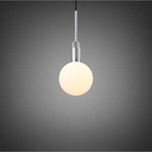 BUSTER + PUNCH | FORKED PENDANT | OPDAL GLOBE | MEDIUM | STEEL | ink forked punch bulb
