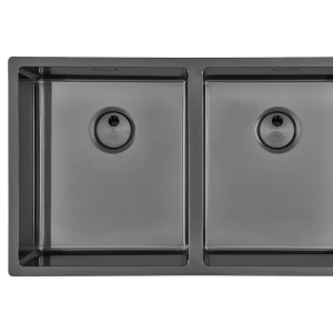 FOSTER - Aesthetica dobbel Kjøkkenvask - 750x440 mm - Underliming - GUN METAL