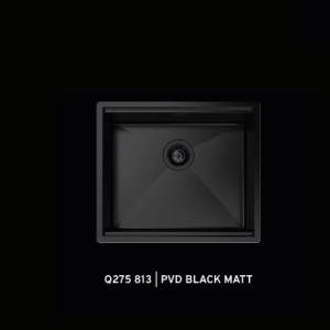 FOSTER - "Quooker-testet" kjøkkenvask for underliming med diamantmønster til 60cm skap - 540x466x200mm - Matt sort PVD