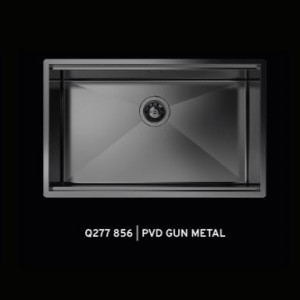 FOSTER - "Quooker-testet" kjøkkenvask for underliming med diamantmønster til 80cm skap - 750x466x200mm - GUN METAL PVD