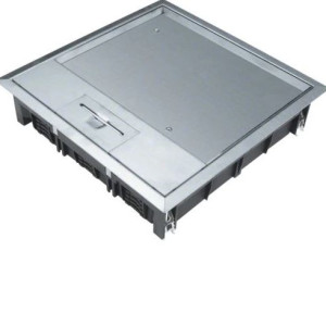 HAGER | FIRKANTET | VEQ1212E | 12 UTTAK | IP30 | STÅL 12MM UTSPARRING FOR GULV