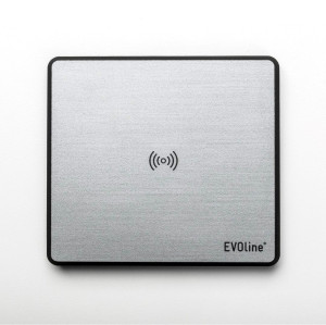 EVOline® Square80 - 1 stikk + 1 USB-C + 1 QI lader (1A) - SØLV PLASTLOKK