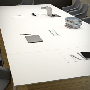 VersaTurn 3.0 | 2 stikk + 2 USB (A+C) + 2 CAT6 RJ45 | HVIT HØYGLANS GLASS