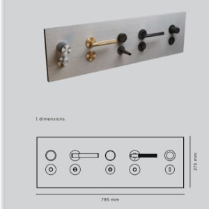 2HOME.NO® - Buster + Punch PANEL DISPLAY - Door Hardware / CROSS + LINEAR lysegrå eik + bordstativ i sort