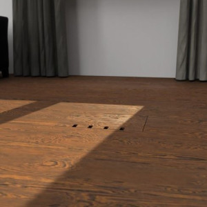 8804B | FIRKANTET GULVBOKS - 4 Modul | FLUSH LOKK | PARKETT I LOKK | 4 Stikkontakter