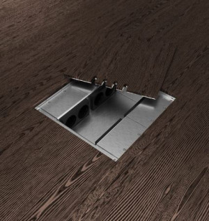 8808B | FIRKANTET GULVBOKS  - 8 STIKK | LOKK ER HELT FLUSH - PARKETT LIMES PÅ LOKK