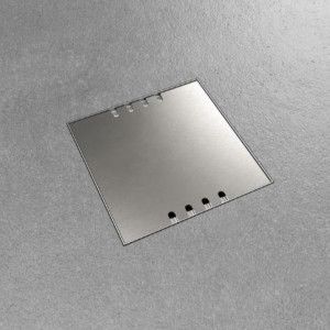 8808E | FIRKANTET GULVBOKS  - 8 STIKK | LOKK ER I RUSTFRITT BØRSTET STÅL