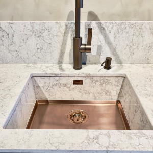 FOSTER - Kjøkkenvask bunn til Stein, Dekton eller Corian - 546x446X20mm - Phantom Base - KOBBER