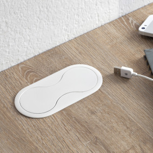 EIGHT SOCKET ROUNDED | 1 STIKK + 1 USB (A) | MATT HVIT