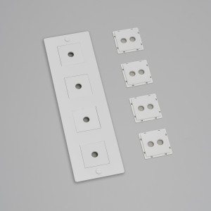 BUSTER + PUNCH | 4G RAMME / BAKPLATE MED INFILLS | VERTICAL | WHITE