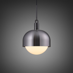BUSTER + PUNCH | FORKED PENDANT | SHADE | OPAL GLOBE | LARGE | GUN METAL | ink. forked puch bulb