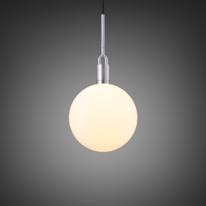 BUSTER + PUNCH | FORKED PENDANT | OPDAL GLOBE | LARGE | STEEL | ink forked punch bulb
