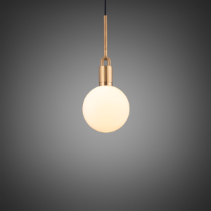 BUSTER + PUNCH | FORKED PENDANT | BRASS | MEDIUM OPAL GLOBE | ink. forked punch bulb