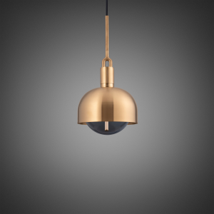 BUSTER + PUNCH | FORKED PENDANT / SHADE / BRASS | GLOBE / SMOKED | MEDIUM | ink. forked buster bulb