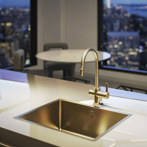 GUGLIELMI® - SMARTAP® AMALFI blandebatteri  med uttrekk - Brushed Gold