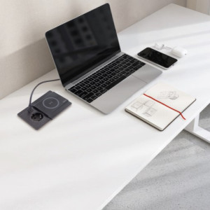 EVOline® Circle80 Slide Qi - 1 stikk + USB A+C + 1 QI lader (15W) - SORT