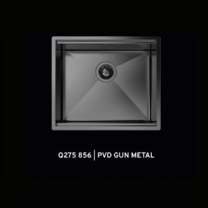 FOSTER - "Quooker-testet" kjøkkenvask for underliming med diamantmønster til 60cm skap - 540x466x200mm - GUN METAL PVD